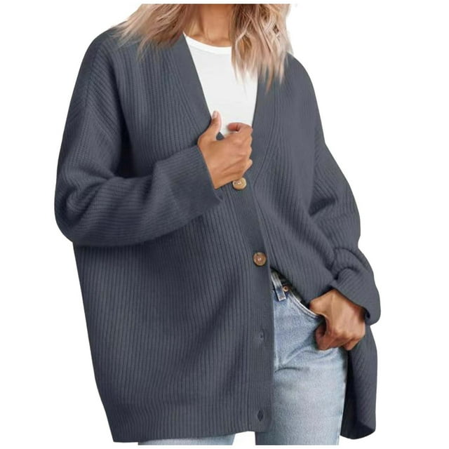 Styesk Cardigan pour Femmes Cardigan Tricoté à Boutons à Manches Longues, Coupe Ample et Tendance pour Femmes