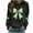 #31-Black, variant on Craaazy Women's St Patricks Day Clothes Long Sleeved Round Neck Fashion St Patricks Print Tops Gifts