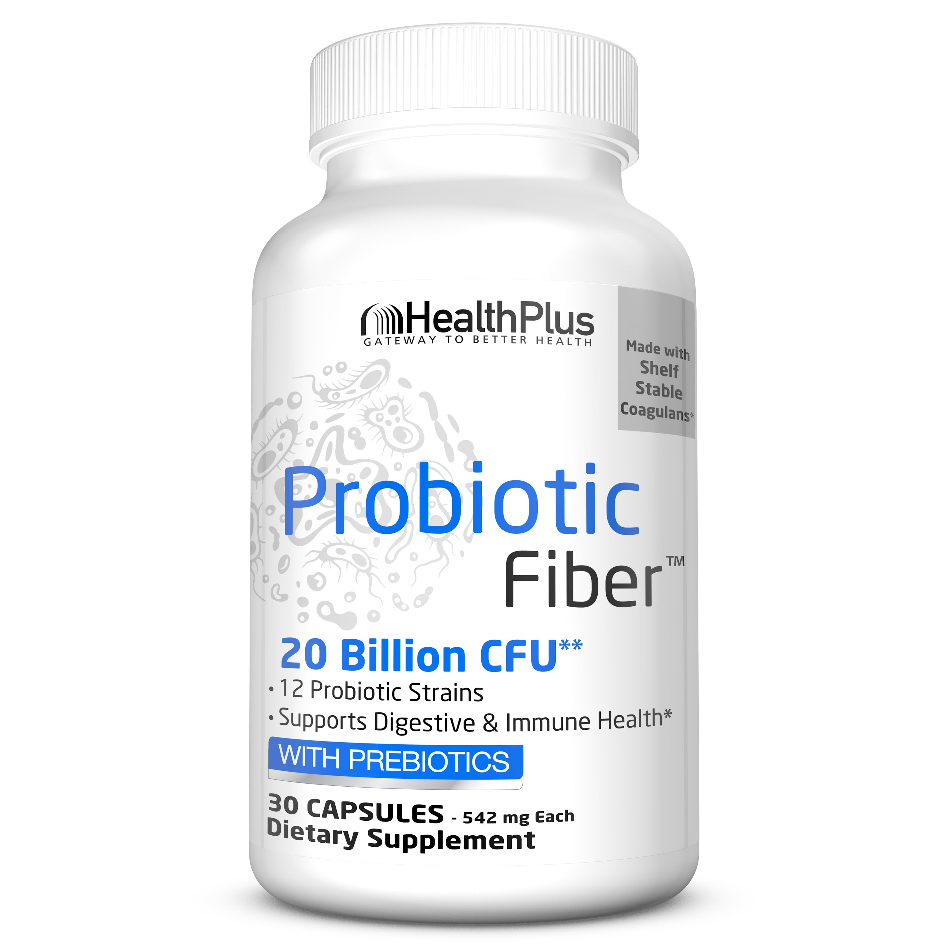 Health Plus Probiotic Fiber, 20 Billion CFU with Prebiotics, 30