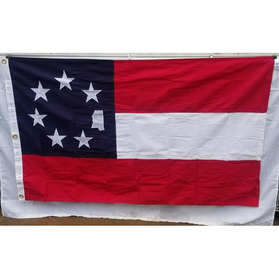 Mississippi Stars and Bars Flags 3'x5' Embroidered Flag ROUGH TEX® Cotton