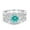Paraiba Tourmaline CZ, variant on Halo Three Piece Round Set Rose Tone Paraiba Tourmaline CZ Ring 925 Sterling Silver Size 5