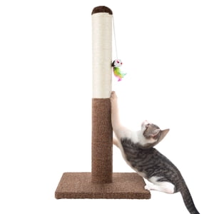 Petmaker 24.5 Inch Sisal Rope Scratching Post with Toy