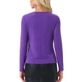 thumbnail image 3 of INSPIRE CHIC Women's Ruched Cowl Neck Long Sleeves Glitter Praty Club Top XL Purple, 3 of 6