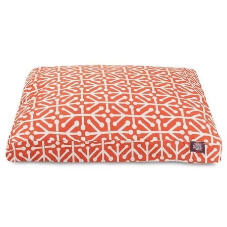UPC: 0788995516422 | Majestic Pet | Aruba Shredded Memory Foam Rectangle Pet Bed For Dogs  Removable Cover  Orange  Large