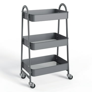 3-Tier Rolling Utility Cart — Mobile Storage & Organization Shelf with Wheels
