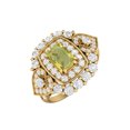 thumbnail image 1 of Bague de Mariage pour Femme en Argent Sterling 925 Plaqué Jaune, Forme Coussin 6x4 mm, Quartz Citron, 1 of 4