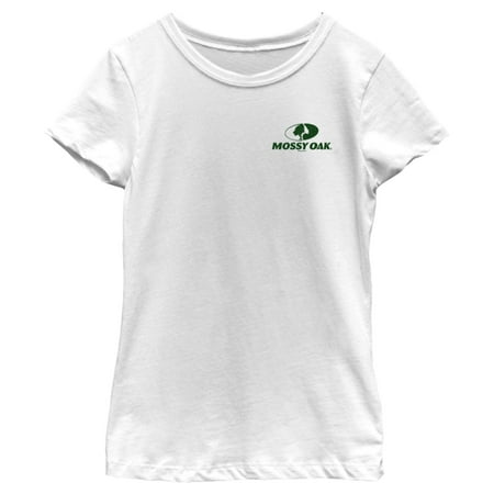 Girl s Mossy Oak Small Forest Green Classic Logo Graphic Tee White Large