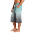 thumbnail image 5 of Mens Swim Trunks Men's Gradient Print Casual Drawstring Cropped Capri Pants Summer Swim Trunks Beach Shorts with Elastic Waist Resort Style for Vacation Spring Travel Cyan M, 5 of 9