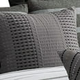 thumbnail image 5 of 10 Piece Queen Polyester Comforter Set with Striped Details, Black and Gray- Saltoro Sherpi, 5 of 6