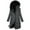 Dark Gray, variant on JURANMO Womens Slim Down Jacket Solid Color Fleece Lined Warm Winter Coat Mid Length Hood Quilted Jackets with Pocket Deals of the Day Beige XXL