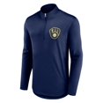 thumbnail image 2 of Men's Fanatics Navy Milwaukee Brewers Tough Minded Lightweight Quarter-Zip Pullover, 2 of 3