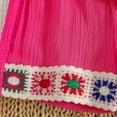 thumbnail image 4 of Girls Boho 2 Piece Outfit Size 6 Floral Crochet Ruffled Sleeveless Tank Tops Shorts Set Summer Clothes Hot Pink, 5 Y, 4 of 7
