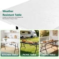 thumbnail image 3 of WASUHE 6ft Portable Folding Table, Outdoor Dining Table Mesas Para Fiestas Portable Folding Square Card Table, Perfect for Party, Dining, Wedding, Events, Picnic, Indoor Outdoor, Camping, White, 3 of 10