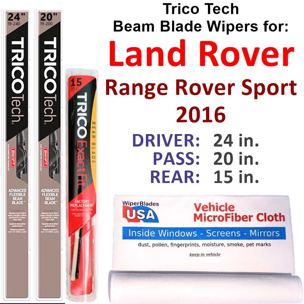 2016 Land Rover Range Rover Sport Beam Blade Wipers (Set of 3) w/Rear