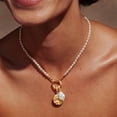 thumbnail image 2 of Seaside Style Spray Pendant European And American Ins Style Niche Pearl Ocean Necklace Gold Plated Color Retaining, 2 of 2