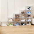 thumbnail image 4 of X-Large Clear Stackable Sneaker Display Case with Magnetic Door, Sturdy Shoe Box Organizer Holds up to Men's Size 14（2 Pack), 4 of 7