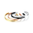 thumbnail image 3 of Stainless Steel Tetragrammaton Jewish Hebrew Letters Cuff Bracelet God's Name Bangle Jehovah Christian YHWH Jewelry, Gold, 3 of 7