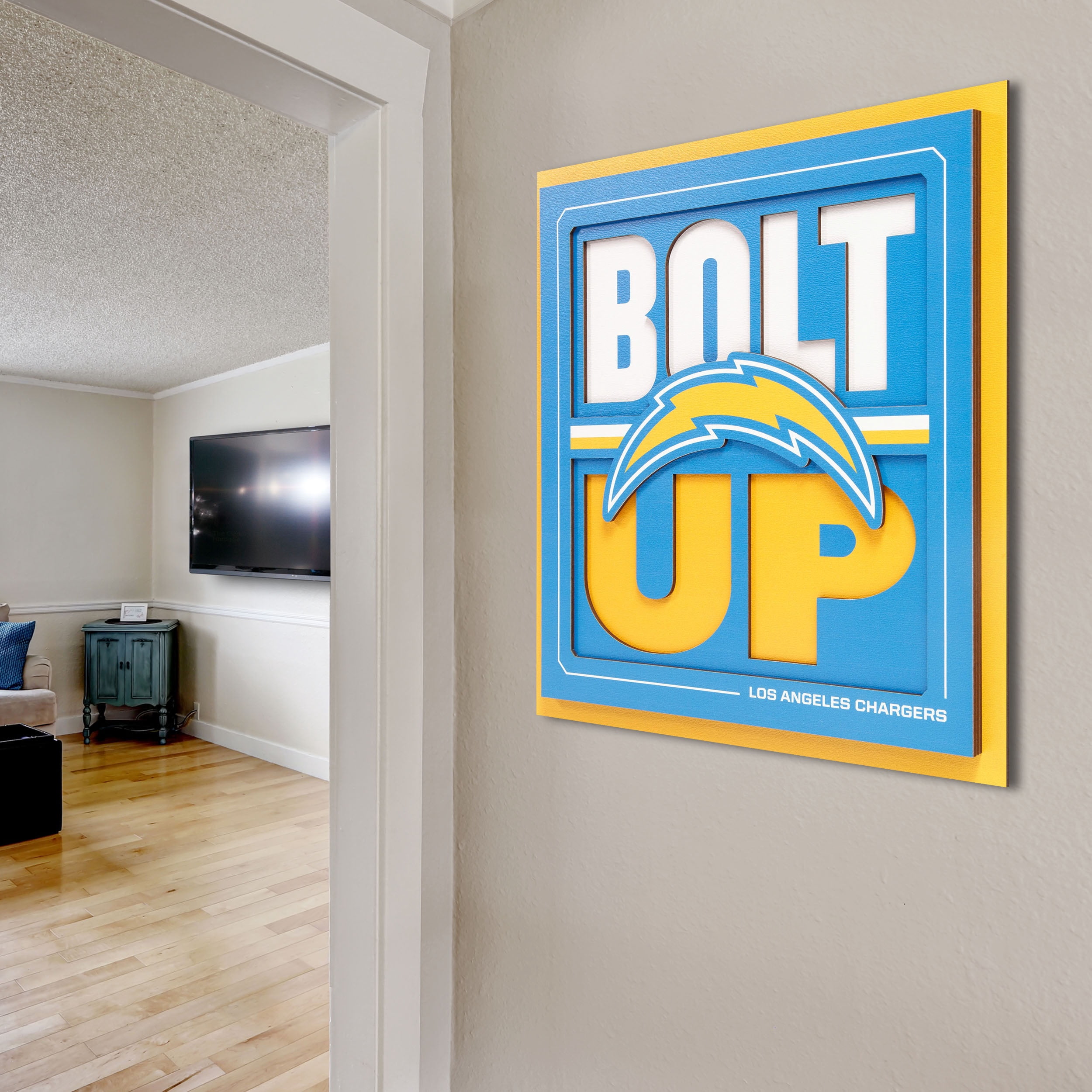 IDNA Los Angeles Chargers 12" x 12" Slogan Series 3D Wall Art