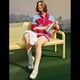 thumbnail image 5 of Conjunto Deportivo de 2 Piezas A Rayas para Mujer, Chándal Extragrande, Conjunto de Top y Pantalones Cortos con Bolsillos, Rojo y Azul Talla M, 5 of 9