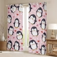 thumbnail image 2 of Manfei Kawaii Grey Penguin Black Out Curtains for Kid, Antarctic Wildlife Curtains Pack of 2 (42x63 Each), Girly Pink Cartoon Bedroom Curtains, Window Curtains Bedroom Decor, 2 of 6