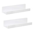 thumbnail image 3 of Estantes De Pared Flotantes De Acrílico De 2 Piezas Estantes De Repisa De Pared Modernos Para Dormitorio Blanco, 3 of 8