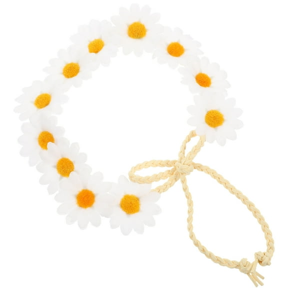 Masteelf Floral Headband Daisy Flower Crown Hair Wreath Bridal Headpiece Festivals Hair Band (White)