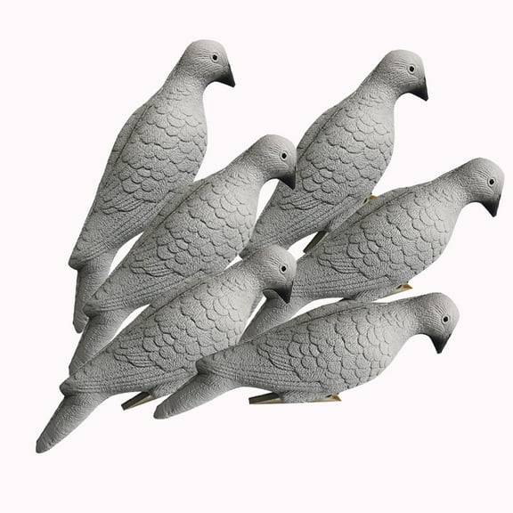 6PCS Dove Decoy with Clip – Realistic Lifelike Pigeon Hunting Decoy and Bird Deterrent for Garden, Patio, Crops, and Outdoor Use