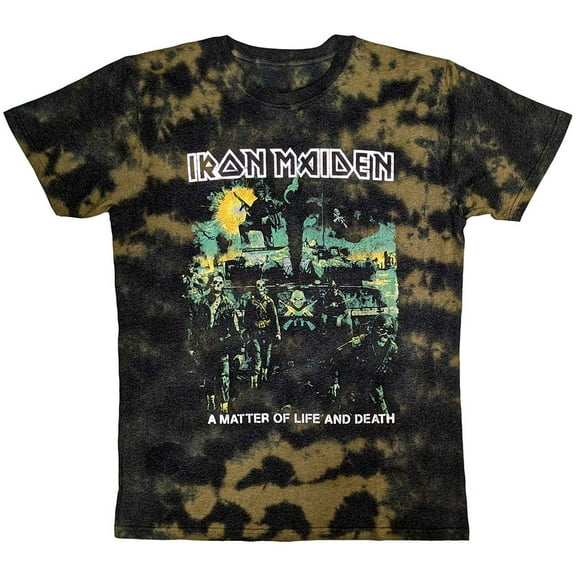 Iron Maiden Unisex T-Shirt A Matter Of Life & Death (Brown) (Wash Collection)