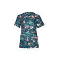 thumbnail image 1 of Christmas Scrubs Tops Women Nurse Working Uniforms Cartoon Printed V Neck Short Sleeve Medical Scrub Shirts, 1 of 6