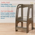 thumbnail image 4 of ECR4Kids Chef's Helper Kitchen Step Stool Tower with Handles, Childrens Furniture, Grey Wash, 4 of 9