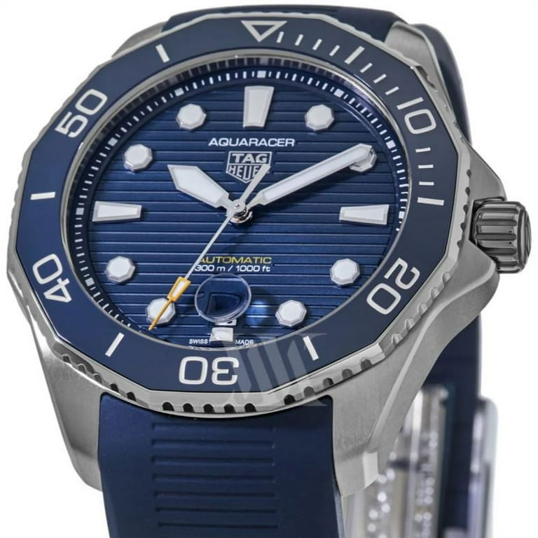 TAG Heuer AQUARACER Professional 300 GMT Automatic Blue Rubber Strap Watch, 43mm, WBP2010.FT6198