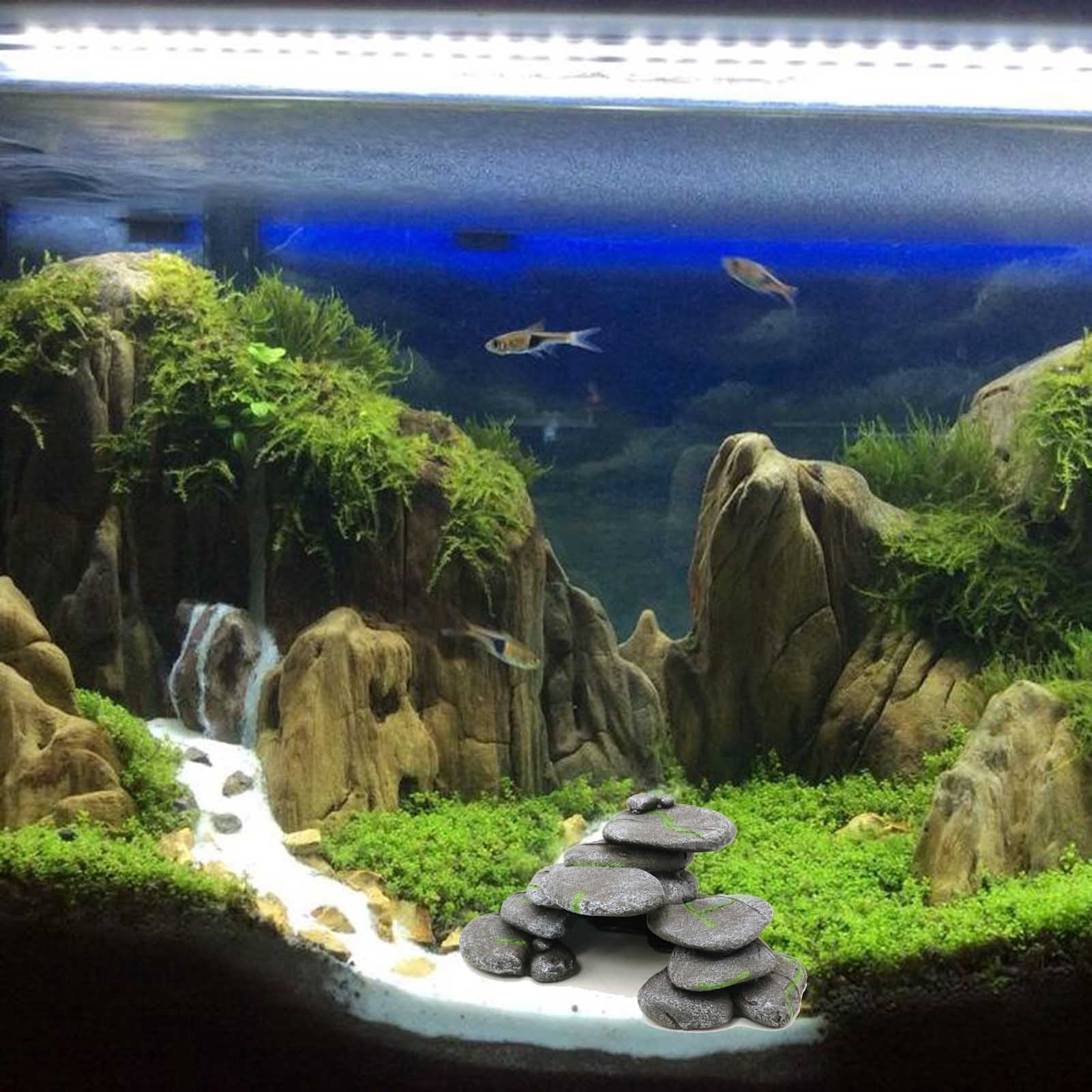 Fish Tank Aquarium Rocks For Fish Tank Underwater Landscape Aquarium Mountain View Ornament for Fish Shrimp Hiding Aquarium Ornament