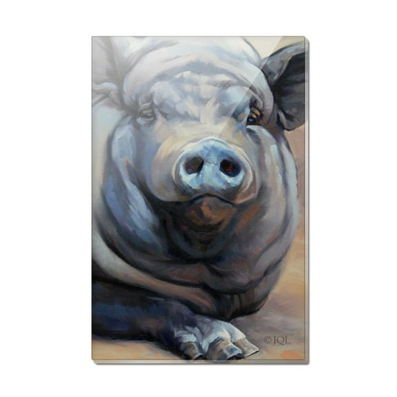 Big Large Happy Pig Hog Rectangle Acrylic Fridge Refrigerator Magnet