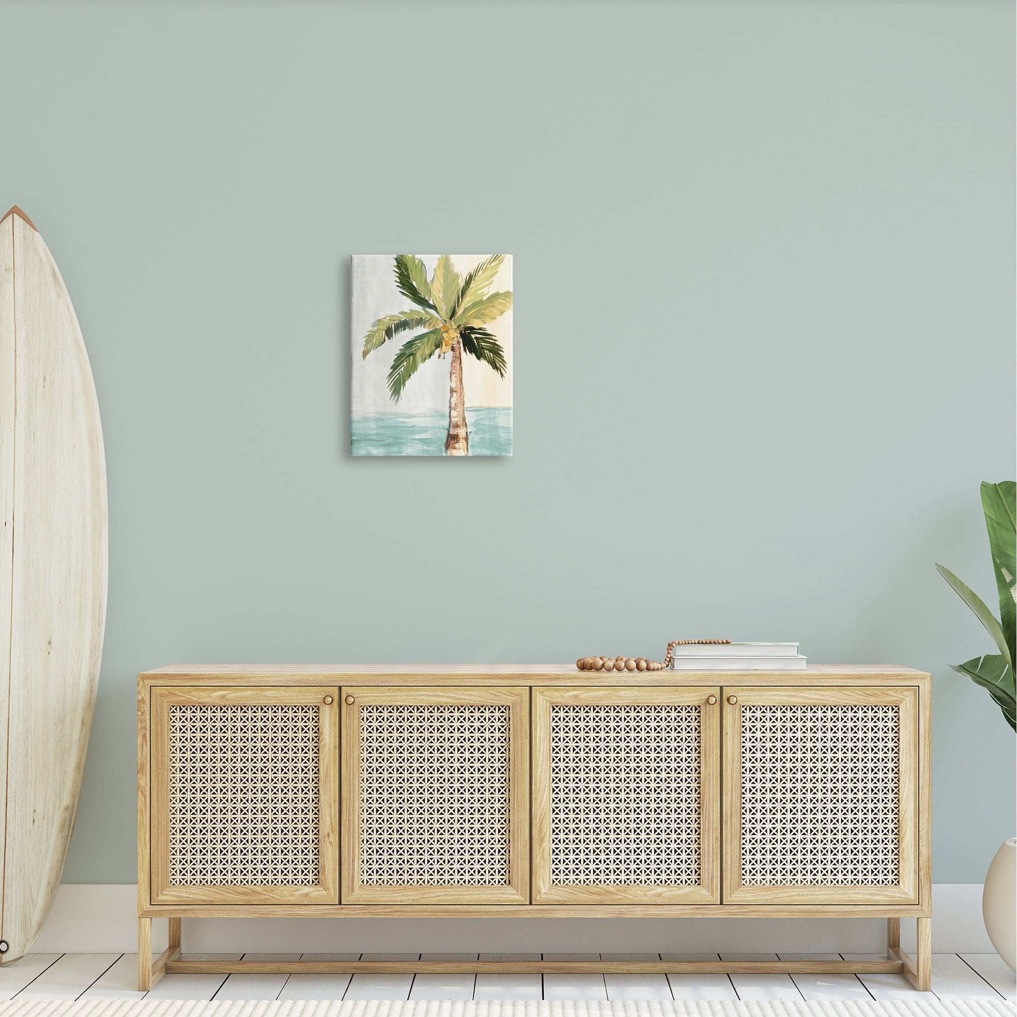 Stupell Industries Palm Tree Leaves Tropical Summer Breeze Beach Canvas Wall Art, 36 x 48, Design by Robin Maria