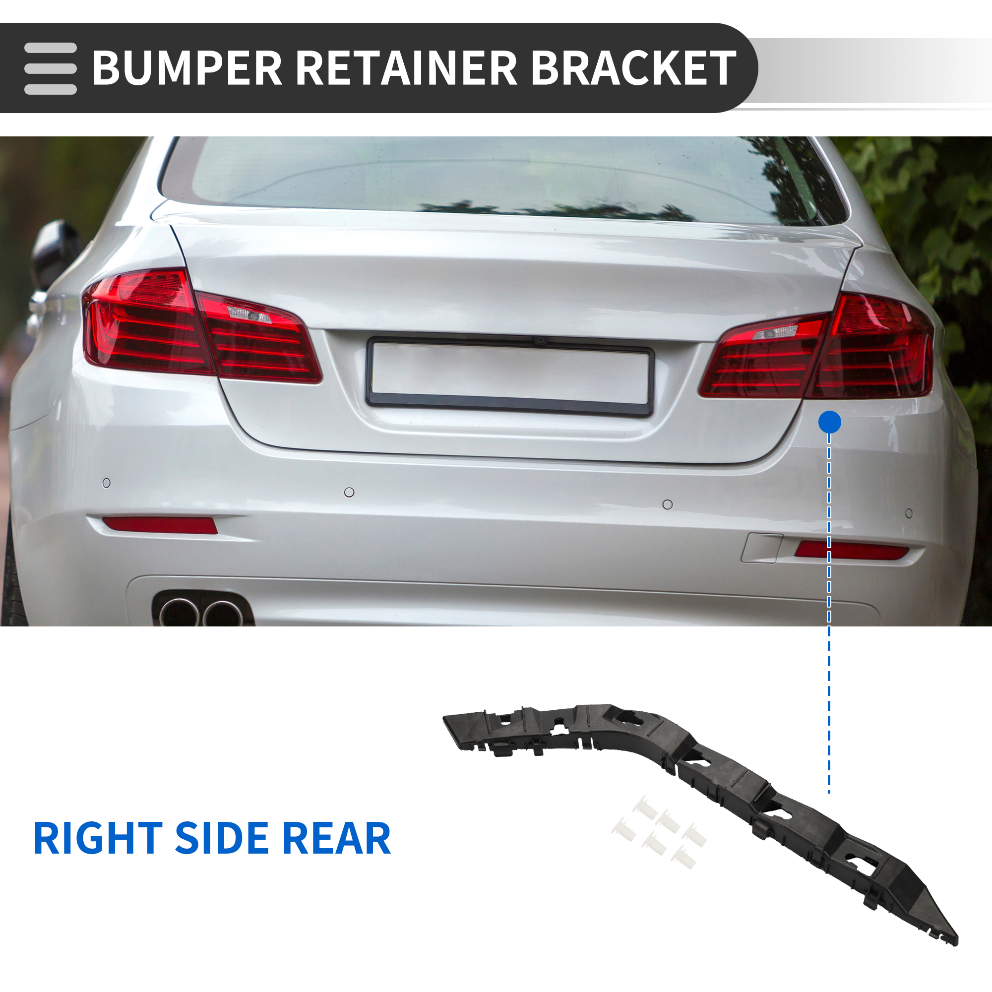 Set Of 2 Rear Bumper Brackets For 2011-2012 Hyundai Sonata – Left And Right