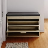 Ktaxon Entryway Shoe Bench, Rattan Flip Drawer & Padded Seat, Hallway Storage, Natural - Walmart.com