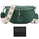 thumbnail image 2 of Bolso Con para Mujer Bolso Pecho Versátil Bolso Holgado Cuero Genuino (verde), 2 of 9