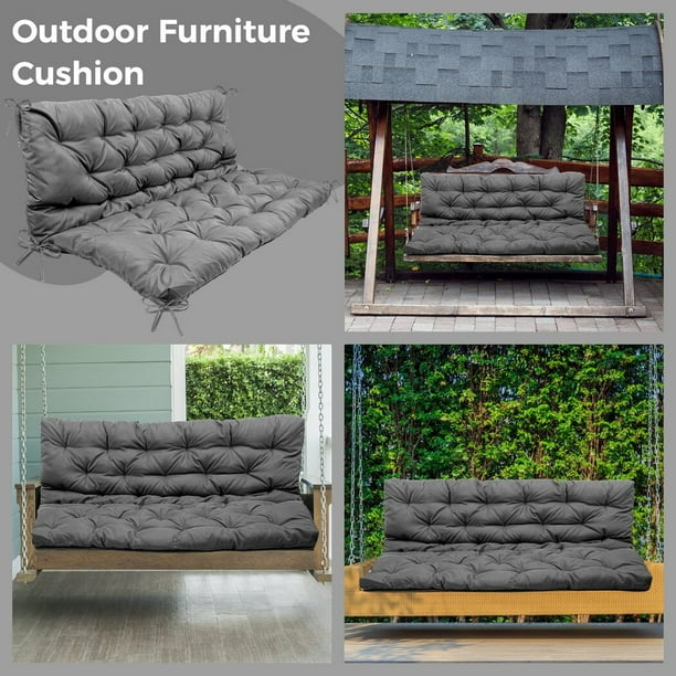 Swing Replacement Cushion Outside Bench Cushion with Backrest 2 3 Seater Cushion with 8 Ties for Outdoor Furniture 59 x 39 x 4 Inches Porch Swing Cushion Garden Bench Walmart