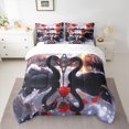 thumbnail image 2 of Castle Fairy Teens Adults Romantic Black Swan Twin Bedding Sets 7-Piece,Paris Eiffel Tower Bedding Comforter Set Microfiber,Valentine's Day Rose Breathable Sheet Sets,Breathable Home Decor, 2 of 8