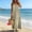 *Khaki, variant on ClodeEU Women's Linen Blend V Neck Maxi Dress with Pockets,Pleated Hem Casual Beach Dress Khaki,Womens Plus XL