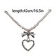thumbnail image 3 of Stylish Heart Pendant Necklace for Women Girl Imitation Pearls Beaded Neckchain Jewelry for Parties and Casual Wear, 3 of 4