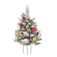thumbnail image 2 of Hovilon Arbre de Noël Extérieur, Arbre de Noël Artificiel Pré-Éclairé avec Cônes et Baies Rouges, Petit Arbre de Noël de 1,8 Pieds avec Lumières Chaudes, 2 of 8