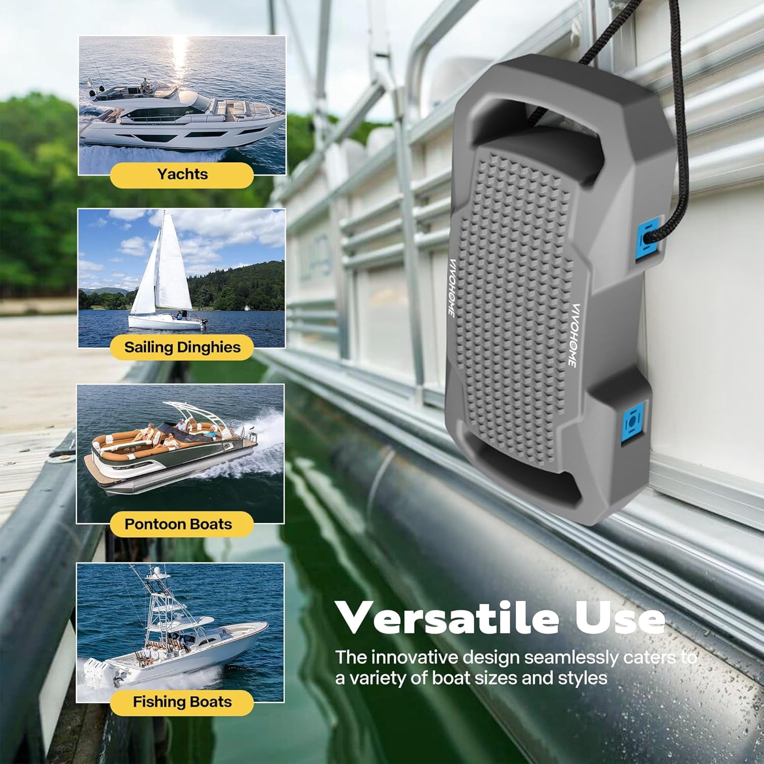 SPECSTAR EVA Boat Fenders for Docking, Boat Bumpers with Nylon Rope, and Fixed Lock Fit for Yachts, Sailing Dinghies, Bass Boats