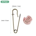 thumbnail image 3 of Uxcell 30-Pack Large Safety Pins, 2" Spring Lock Pins Blanket Bulk Pins for Fashion/Clothes/Sewing/Quilting/Upholstery/Laundry/DIY Craft/Decorative, Big Safety Pins [Bronze], 3 of 7