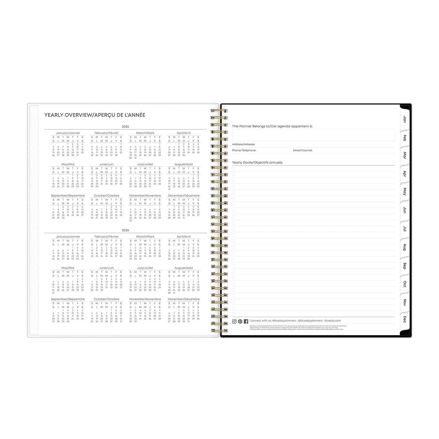 2025 Weekly Monthly Planner, 8.5 x 11, Blue Sky, Isa Meadow, 8.5x11 Weekly/Monthly Planner