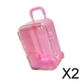 thumbnail image 1 of 2xmini maletas caja miniatura pequeña caja de almacenamiento de joyería fácil de llevar rosa 2 piezas, 1 of 8