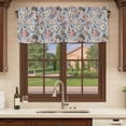thumbnail image 6 of 2 Pack Vintage Spring Floral Valances for Windows Bedroom Living Room Window Treatments, Farmhouse Flowers Blue Vintage Rod Pocket Valance Drapes Short Kitchen Curtains Over Sink 42"x12", 6 of 8