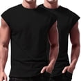 thumbnail image 3 of Men’s V Neck Sleeveless Tank Top Casual Two Pack Undershirt, 3 of 9