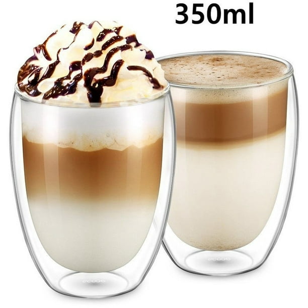 New 1/4/6pcs Double Wall Shot Glass Double Wall Espresso Coffee Cup 80ml  /250ml/350ml/450ml