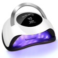 thumbnail image 1 of UV LED Nail Lamp 120W Gel Nail Polish UV Light for Nail Dryer Curing Lamp Faster 4 Timer Setting Professional Portable Handle for Fingernail and Toenail Auto Sensor Nail Machine, 1 of 7